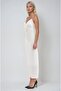 White Rose Detailed and Gathered Strap Dress 2938 R5-D-2 - 2