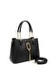 4 Compartment Women's Shoulder Bag with Gold Accessories - Crossbody Strap - 6
