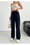 Sorane Women's Black and Beige Two-Piece High-Waisted Winter Fleece-Lined Wide-Leg Sweatpants - 4