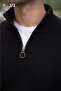 Zipper Collar Knit Sweater Ny Socks Beanie Cut-Out Gloves Combination - 3