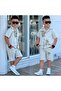 Boy's 3-5 Years Old Hawaiian Linen Shirt and Shorts Set for Holidays - 6