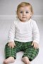 Children's Baby Pajama Set Long Sleeve Green Plaid - 3