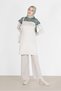 TWO COLOR SHOULDERS FRILLED KNITWEAR TUNIC 42040 - 2