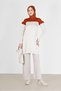 TWO COLOR SHOULDERS FRILLED KNITWEAR TUNIC 42040