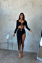 Slit Crop Skirt Set with Glop and Accessories - 6
