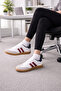 Unisex White Thermo Sole Side Stripe Lace up Sports Shoes - 3
