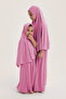 Namaz Set / Worship Set - Namaz Set, Moon Star Kaaba Patterned Sponge Prayer Mat, Rosary - Pink - 4