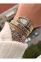 Retro Model in Special Gift Box, Snake Stone Case, Silver Yellow Color Cord, Women's Wristwatch Bracelet - 5