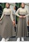 Plaid Patterned Full-Length Belted Cashmere Skirt / Stylish and Comfortable Cut - 3