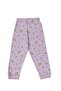 Lilac Flower Pattern Cotton Corded Fabric Fabric Long Sleeve Girls Pajamas Set - 5