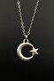 Steel Chain Moon Star Necklace