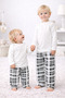 Children's Baby Pajama Set Long Sleeve White Plaid - 2