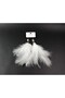White Feather Earrings with Pearl Bead Detail - Boho Style Earrings - 6