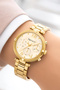 Women's Wrist Watch Steel Cord Steel Case Gold with Stone Bracelet Gift Zmfer045 - 2