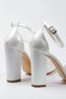 Women's Pearl Faux Leather Skin Closed Back Pointed Toe High Heeled Stylish Shoes - 7