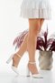 Women's Pearl Faux Leather Skin Closed Back Pointed Toe High Heeled Stylish Shoes - 4