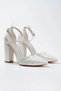 Women's Pearl Faux Leather Skin Closed Back Pointed Toe High Heeled Stylish Shoes - 2