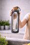 1 Liter Borosilicate Glass Flask Bamboo Vacuum Lid Water Bottle Drinking Bottle - 2