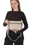 Medium Size Women's Leather Shoulder and Messenger Bag / Daily Beige Leather Bag - 4