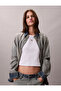 Calvin Klein Women's Labeled Ribbed Short White T-Shirt Lv047C200G-Yaa - 5
