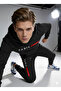 Black 3-Thread Hooded Sweatshirt 2-Piece Set - 3