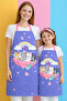 Ays Home Lilac Cat Mother Child 2-Piece Kitchen Apron Set