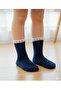 Children's Navy Blue and White Lace Stylish Socks - 3