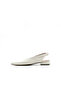 White Genuine Leather Low Heeled Women's Ballerina Shoes - 2