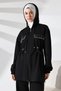 Women's Seasonal Combed Cotton Bottom Top Sports and Comfortable Black Hijab Set - 5