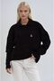 Black Teddy Bear Embroidered Polo Neck Knitted Sweater 1388 - 4