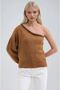 Camel Pearl Detailed and Boat Neck Single Sleeve Knitwear Sweater 1390 - 4