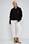 Black Teddy Bear Embroidered Polo Neck Knitted Sweater 1388 - 5