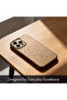 iPhone 14 Pro Leather Case, MagSafe, Slim Fit, Durable, Metal Buttons, Desert Titanium - 3