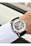 Rym-4853 Automatic Men's Skeleton Model Wristwatch - Steel Case - Leather Strap - 2 Years Warranty Ss-Bk-W - 6