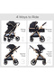 3in1 Travel Prime Stroller - Black - 3