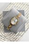 Vintage Oval Gold Inside White Women Wrist Watch - 2