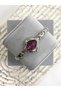Minimal Vintage Burgundy Silver Women's Wristwatch
