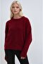 Burgundy Crew Neck Knit Sweater 1384 - 4