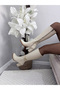 Woman lara side zipper below knee boots cream - 5