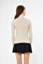 Women's Beige Long Sleeve Turtleneck Knitwear Sweater - 3