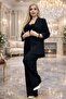 Suit,Crepe, Lined,Pockets,Button Details,Wide Leg,Jacket Pants,Elastic Waist,Hanging,Stone - 4