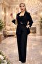 Suit,Crepe, Lined,Pockets,Button Details,Wide Leg,Jacket Pants,Elastic Waist,Hanging,Stone - 3