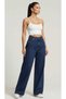 Dark Blue S.o.l.m.a.z Straight Loose Jeans Palazzo Trousers (High Waist)