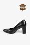 Genuine Leather Black Premium Soft Leather Simple Flat Model Comfort Classic 7.5 Cm Thick Heeled Shoes - 4