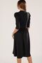Women's Wool Viscose Gathered Waist Balloon Sleeve Casual Dress - 9