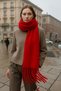 Women's Premium Boucle Winter Red Scarf – Ultra Warm - 3