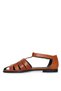Large Size Women's Sandals Genuine Leather Tan - 5
