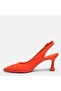 LARGE SIZE WOMEN'S STILETTO FLATS 41-42-43-44 - ORANGE SATIN - 7