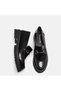 LARGE SIZE WOMEN'S LOAFER SHOES GENUINE LEATHER BLACK Patent Leather - 9