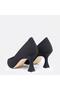 LARGE NUMBER WOMEN'S STILETTO 41-42-43-44 BLACK SATIN - 5